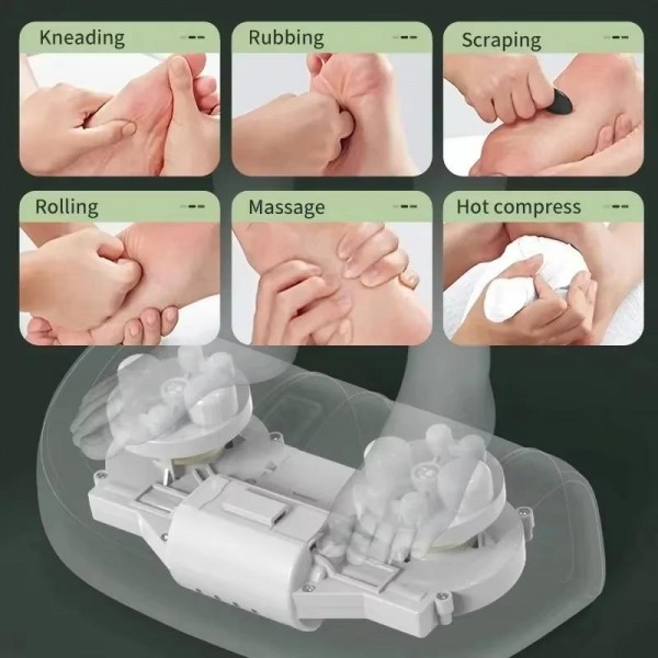 Z5 Dual-frequency Red Light Constant Temperature Hot Compress Foot Massager, Spec: EU Plug(Light Green)