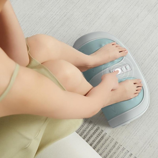 Z5 Dual-frequency Red Light Constant Temperature Hot Compress Foot Massager, Spec: EU Plug(Light Green)