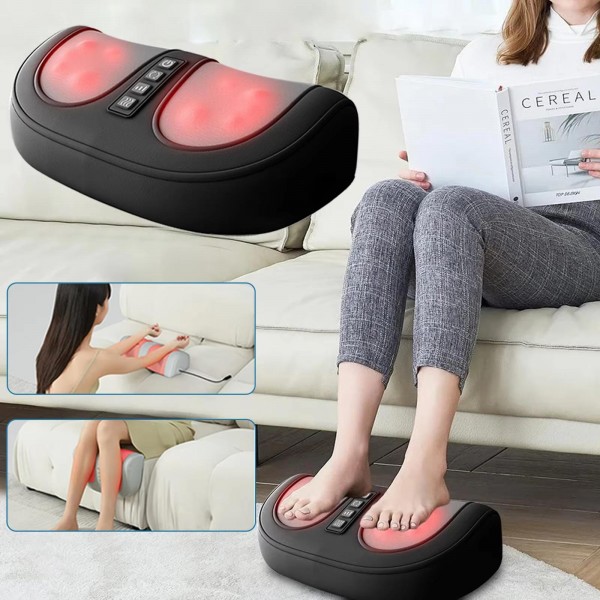 Z5 Dual-frequency Red Light Constant Temperature Hot Compress Foot Massager, Spec: EU Plug(Light Green)