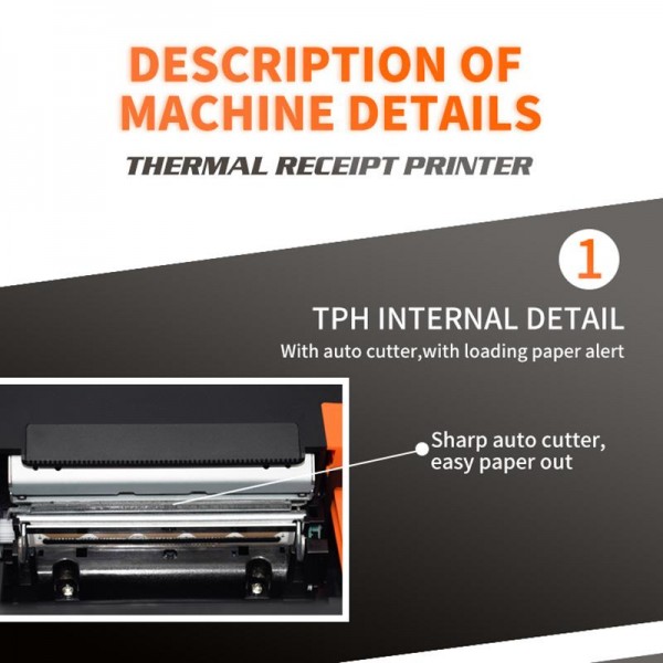 ZJ-8360-L USB Bluetooth Wireless Auto-cutter 80mm Thermal Receipt Printer(AU Plug)