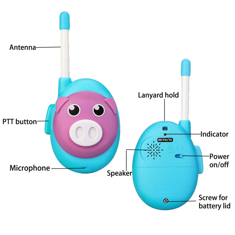 1-Pair-RETEVIS-RB616-EU-Frequency-PMR446-1CHS-License-free-Cartoon-Children-Handheld-Walkie-Talkie-EDA0015555