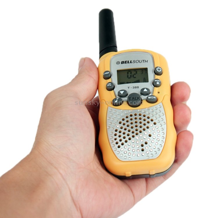 2-PCS-T-388-05W-10-inch-LCD-5KM-Walkie-TalkieYellow-S-KT-169