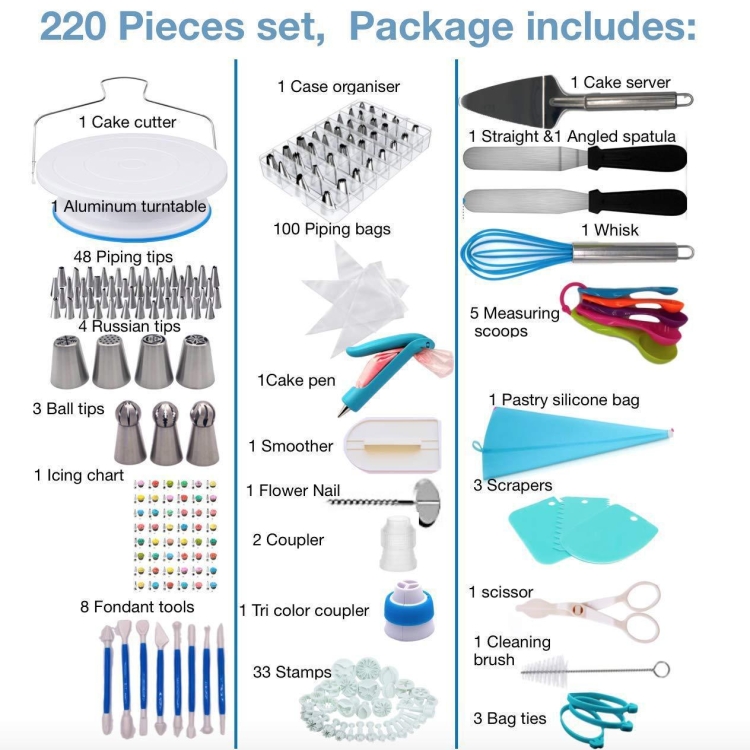 220-in-1-Cake-Turntable-Decorating-Nozzle-Set-Baking-Tool-Fondant-Mold-Set-TBD05719880