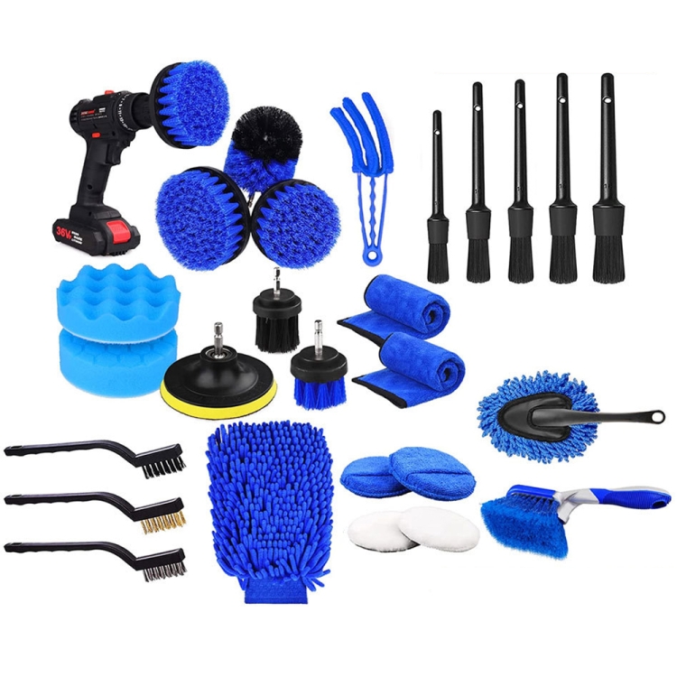 24pcsset-WRS-CS29-Car-Wash-Cleaning-Brush-Set-Car-Interior-Crevice-Cleaning-Electric-Drill-Brush-TBD0603541304