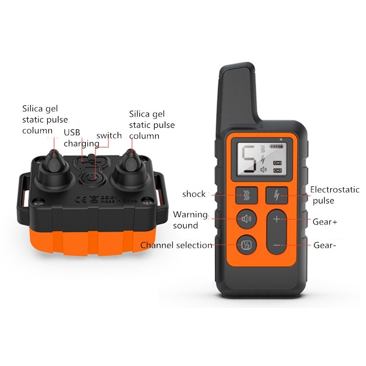 500m-Dog-Training-Bark-Stopper-Remote-Control-Electric-Shock-Waterproof-Electronic-CollarRed-TBD076761901C