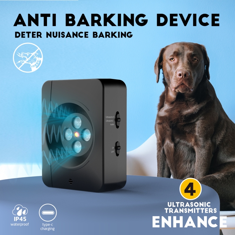 Anti-Barking-Device-for-Dogs-With-4-Enhanced-Ultrasonic-Transmitter-3-Adjustable-LevelsBlack-TBD0604650401A