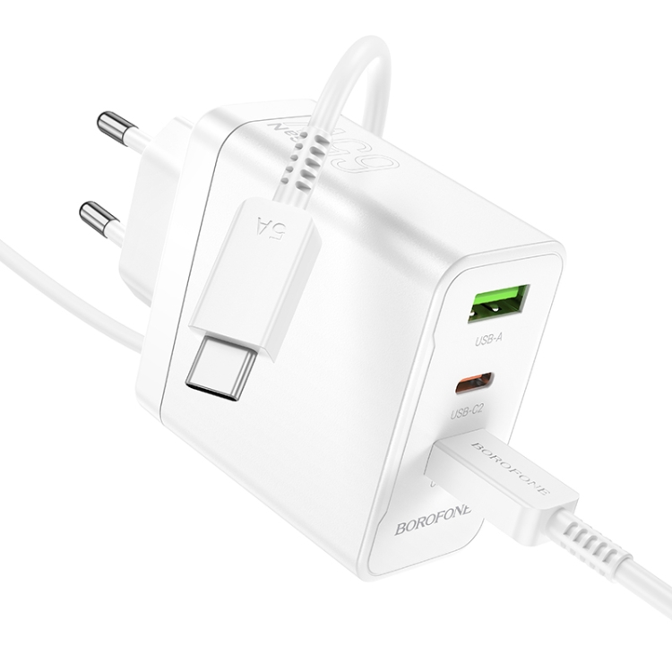 BOROFONE-BN12-PD65W-Type-C-QC30-USB-Dual-Type-C-Charger-with-1m-Type-C-Cable-EU-PlugWhite-EDA006429501B
