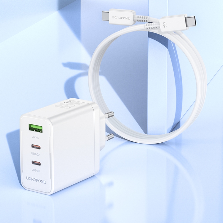 BOROFONE-BN12-PD65W-Type-C-QC30-USB-Dual-Type-C-Charger-with-1m-Type-C-Cable-EU-PlugWhite-EDA006429501B