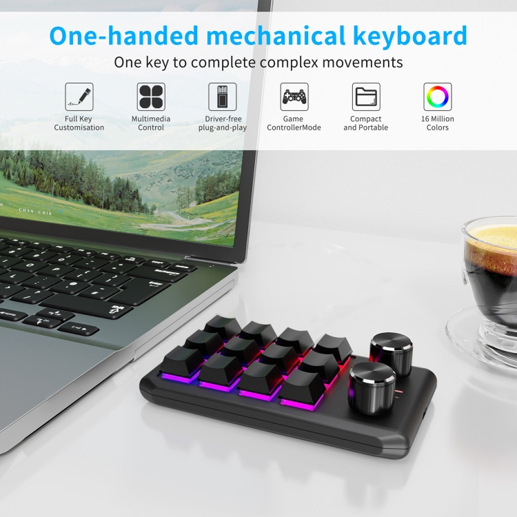Bluetooth-Wireless-12KV2-MOLD-Mini-Mechanical-12-Keys-2-Knob-Custom-Programming-KeyboardBlack-EDA004762802A