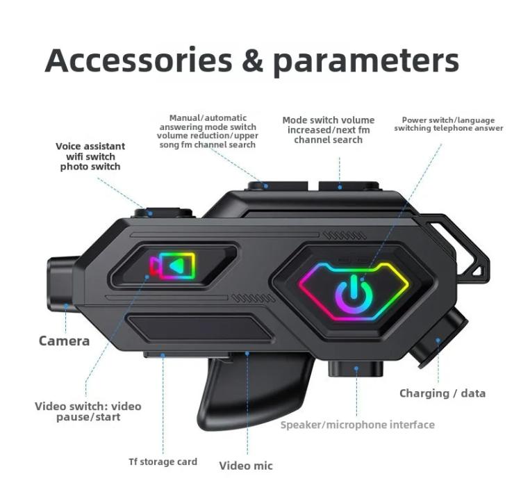 C8Max-Motorcycle-Intercom-Video-Helmet-Bluetooth-Headset-HD-Video-Recorder-Spec-Soft-Mic-TBD0605894801