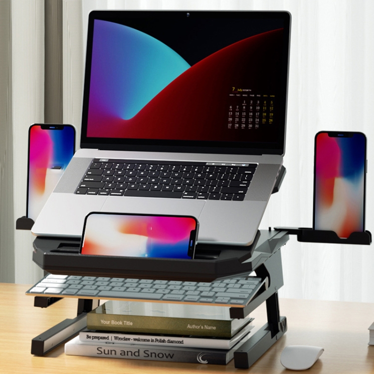 Double-Layer-Foldable-Lift-Laptop-Stand-Aluminum-Computer-Heightening-BracketBlack-TBD0603012401A