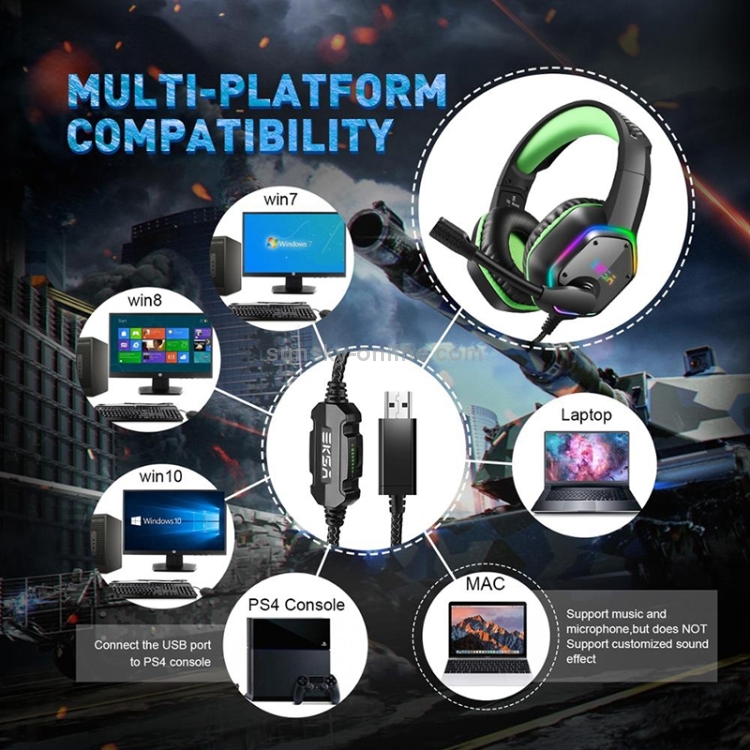 EKSA-E1000-71-channel-USB-RGB-Luminous-Gaming-Wire-controlled-Headset-with-MicrophoneGreen-Black-PC1592GB