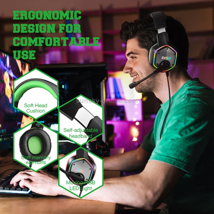 EKSA-E1000-71-channel-USB-RGB-Luminous-Gaming-Wire-controlled-Headset-with-MicrophoneGreen-Black-PC1592GB