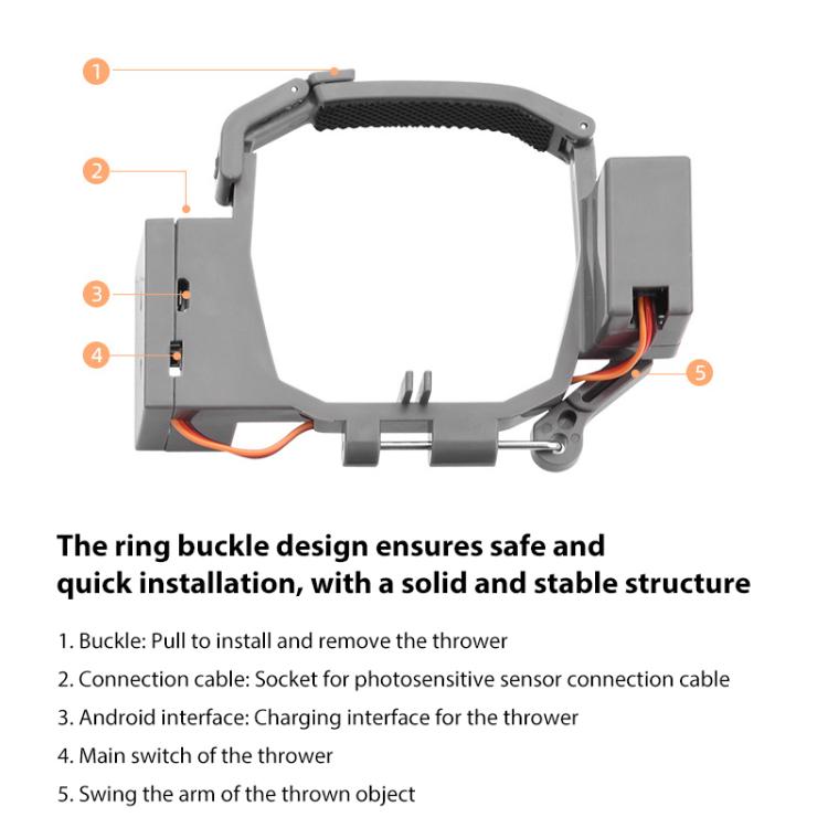 For-DJI-Mavic-Pro-BRDRC-Air-Dropping-System-Thrower-Parabolic-Grey-DOP2732H