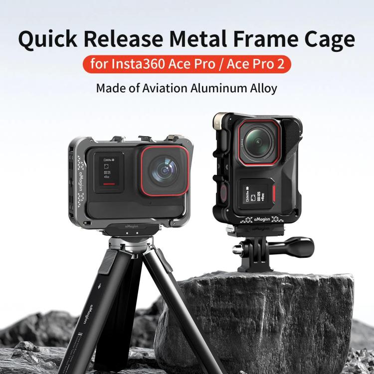 For-Insta360-Ace-Pro-2-Ace-Pro-Camera-AMagisn-Quick-Release-Metal-Cage-Horizontal-Vertical-Shooting-Protective-FrameCharcoal-Metallic-TBD0606057001A