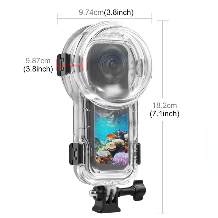 For-Insta360-X5-PULUZ-60m-Waterproof-Sealed-Diving-Case-Transparent-PU756T