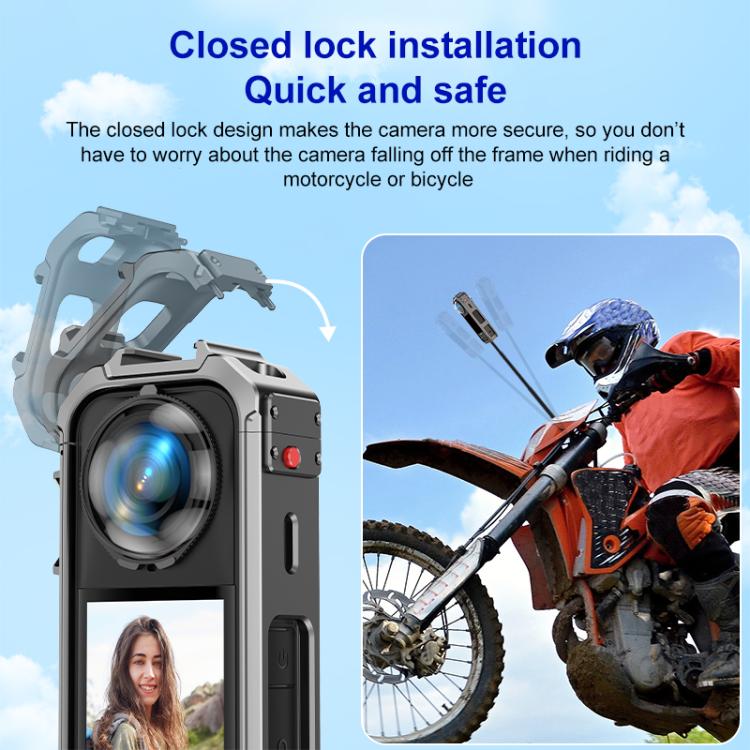For-Insta360-X5-PULUZ-Aluminum-Alloy-Protective-Cage-Rig-Expand-Cold-Shoe-Housing-Frame-Grey-PU748H