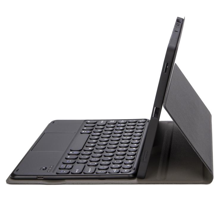For-Lenovo-Tab-101-ZhaoYang-K10C-101-YAM29-A-Ultra-thin-Detachable-Round-Keycap-Bluetooth-Keyboard-Leather-Tablet-Case-with-TouchpadBlack-EDA007850701A