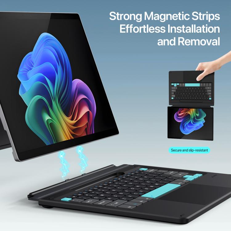 For-MicroSoft-Surface-Pro-11-10-9-8-DUX-DUCIS-CK-Pro-Series-Smart-Magnetic-Touch-Bluetooth-KeyboardDark-Gray-Spring-Cyan-EDA008336001A