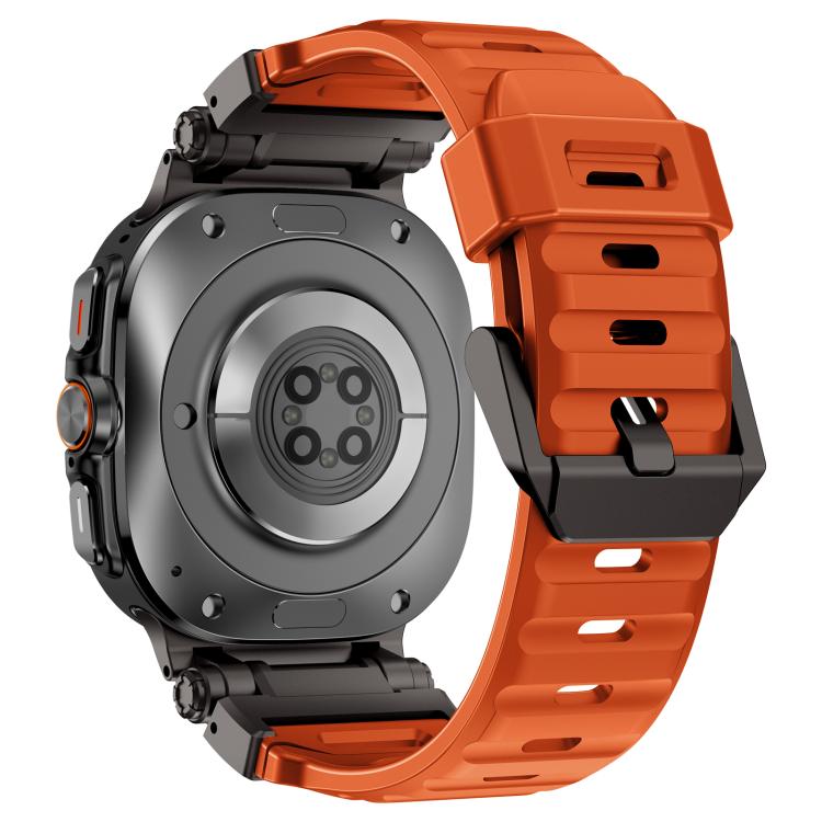For-Samsung-Galaxy-Watch-Ultra-47mm-Ultra-2025-Explorer-Metal-Head-Fluororubber-Watch-BandBlack-Orange-SYA002931701A
