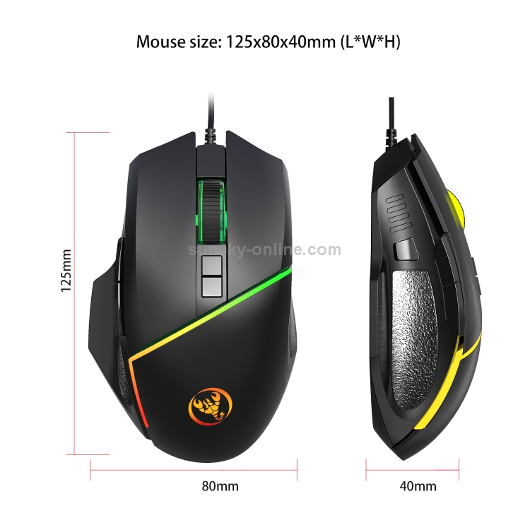 HXSJ-V100-A876-Mobile-Game-One-Hand-Wired-Keyboard-Mouse-Set-KB7845