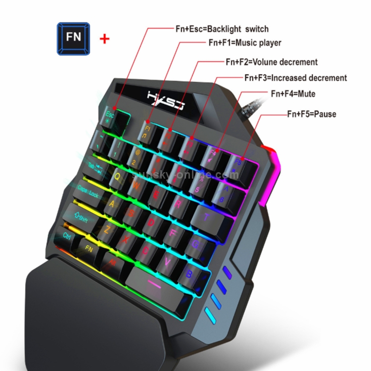 HXSJ-V100-A876-Mobile-Game-One-Hand-Wired-Keyboard-Mouse-Set-KB7845