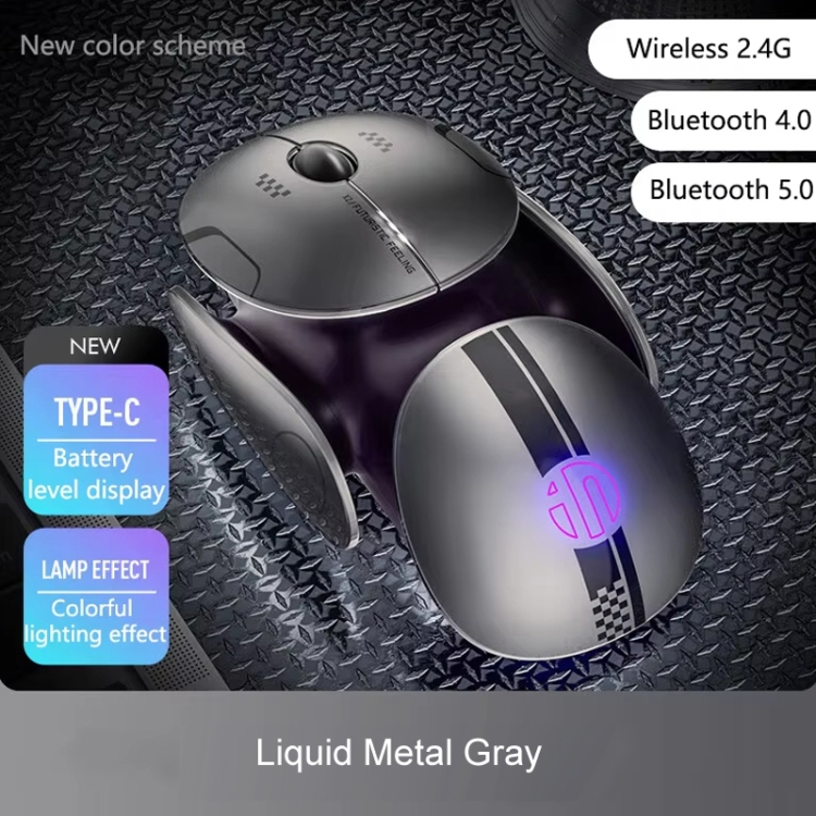 Inphic-X2-Bluetooth-Wireless-Mouse-Tri-Mode-Silent-Rechargeable-Office-Gaming-Laptop-MouseLiquid-Metal-Gray-TBD0605577401A