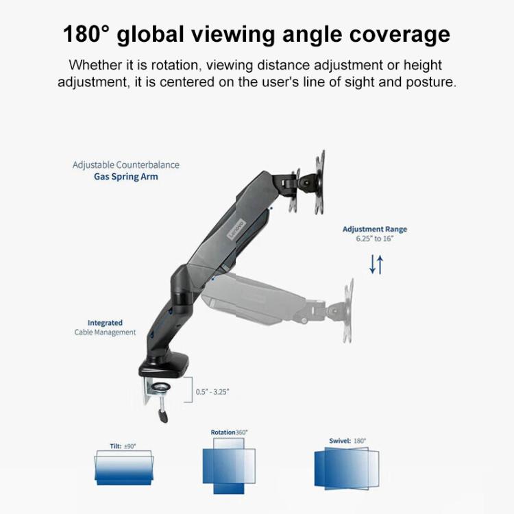 Lenovo-Thinkplus-ZJA1-Clip-on-Desktop-Dual-Arm-Monitor-HolderBlack-EDA007702601A