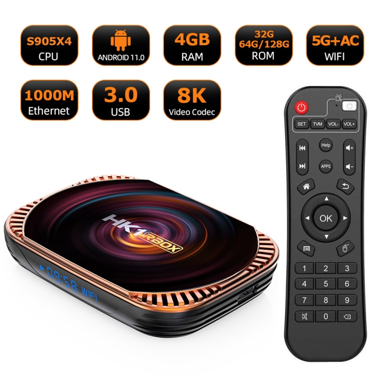 MECOOL-HK1RBOX-X4-4K-TV-Box-Android-11-Amlogic-S905X4-CPU-with-RC-4GB32GBAU-Plug-EDA003225601D