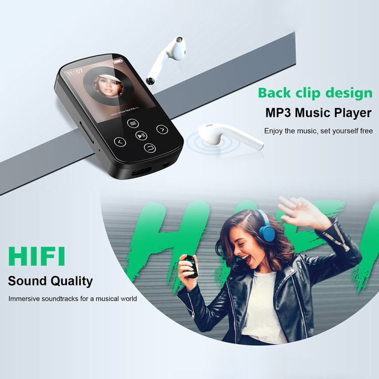 MP3-Bluetooth-Music-Player-HIFI-Sports-Clip-Touch-Screen-MP4-Memory-No-TF-CardBlack-TBD0605306801A