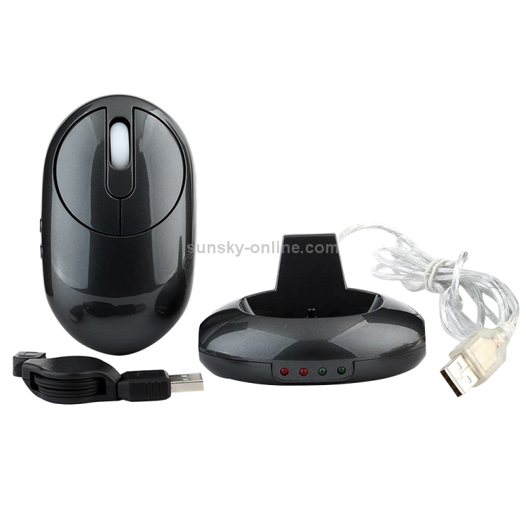 MZ-012-24G-1200-DPI-Wireless-Rechargeable-Optical-Mouse-with-3-Ports-USB-HUB-Charging-DockGrey-KB6570H