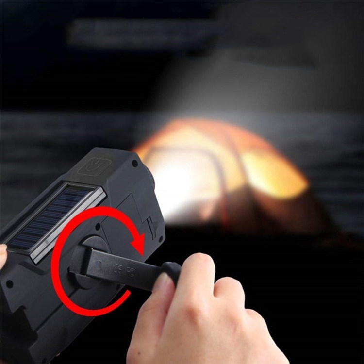 Multifunctional-Hand-Crank-Solar-Power-LED-Flashlight-Full-Band-FM-Radio-Desk-Lamp-Alarm-StyleOrdinary-VersionBlue-TBD049971501B