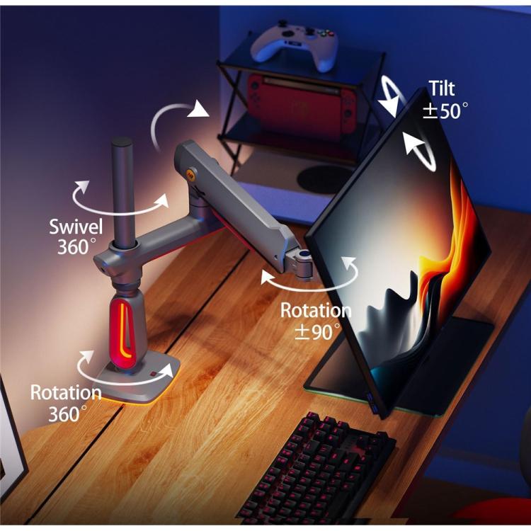 NORTH-BAYOU-L70-RGB-Lighting-Gaming-Monitor-Adjustable-Arm-Stand-Curved-Monitors-Bracket-SYA0029604