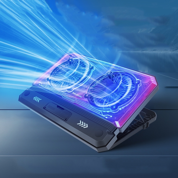 NUOXI-C300-Dual-fans-RGB-Light-Adjustable-Laptop-Radiator-Lifting-and-Folding-Cooling-StandBlack-TBD0605266001A