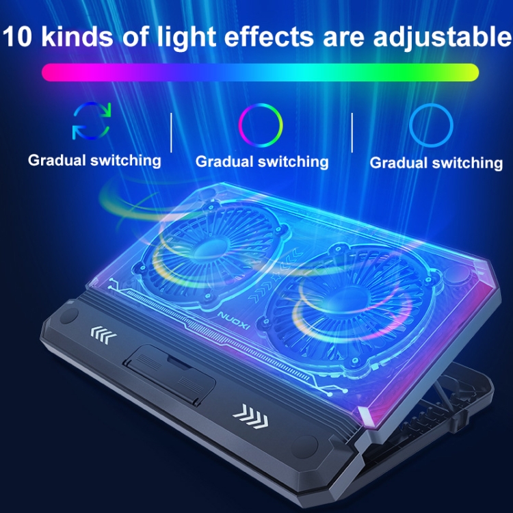 NUOXI-C300-Dual-fans-RGB-Light-Adjustable-Laptop-Radiator-Lifting-and-Folding-Cooling-StandBlack-TBD0605266001A