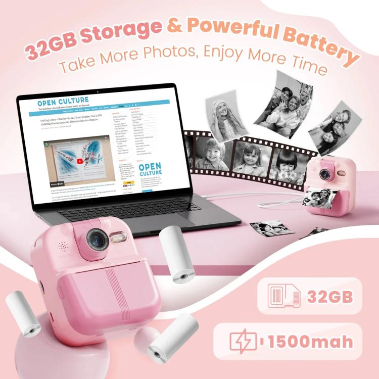 P02-Kids-Instant-Print-Camera-with-180-degree-Flip-Lens-32GB-Memory-Card-Selfie-Photo-Printing-ToyPink-TBD0606167201A