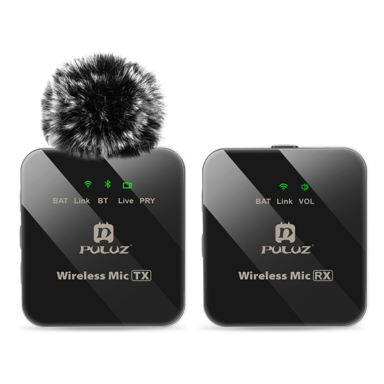 PULUZ-1-TX-1-RX-Wireless-Lavalier-Microphone-Black-PU3153B