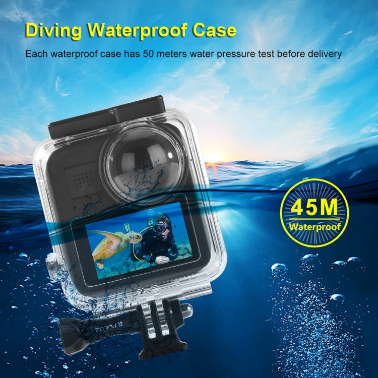 PULUZ-45m-Underwater-Waterproof-Housing-Diving-Case-for-GoPro-MAX-with-Buckle-Basic-Mount-Screw-PU466