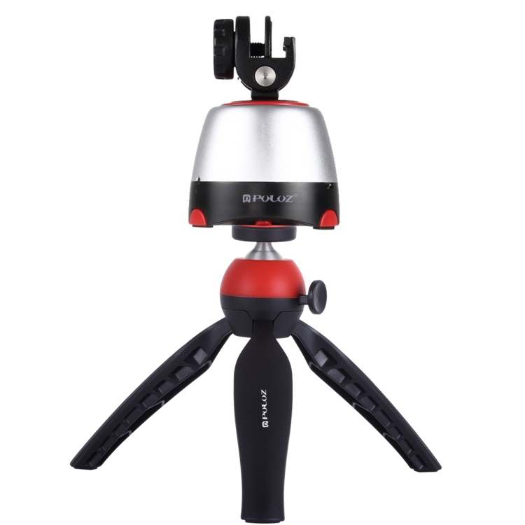 PULUZ-Electronic-360-Degree-Rotation-Panoramic-Head-Tripod-Mount-GoPro-Clamp-Phone-Clamp-with-Remote-Controller-for-Smartphones-GoPro-Action-CamerasRed-PU362R