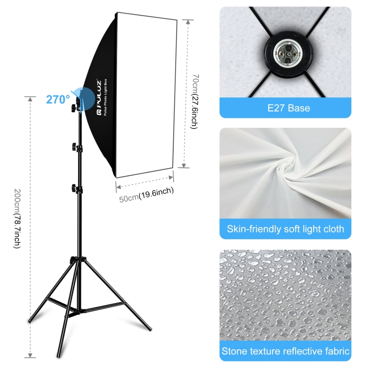 PULUZ-LED-Light-Studio-Softbox-Photography-Kit-with-Background-Reflective-Tripod-Mount-SandbagsEU-Plug-PKT3112EU