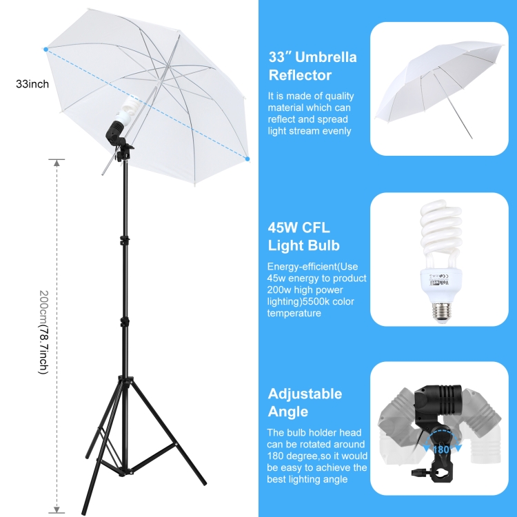 PULUZ-LED-Light-Studio-Softbox-Photography-Kit-with-Background-Reflective-Tripod-Mount-SandbagsEU-Plug-PKT3112EU