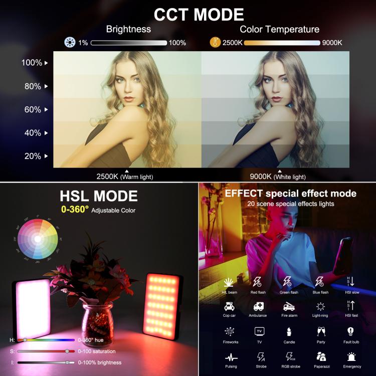 PULUZ-Pocket-140-LEDs-RGB-Full-Color-Beauty-Fill-Light-Handheld-Photography-LED-Light-Black-PU658B