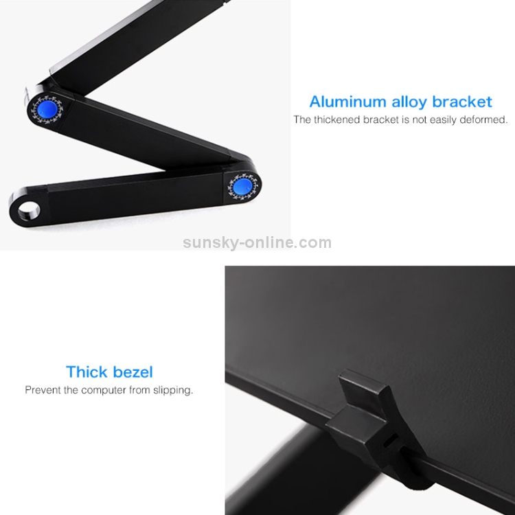 Portable-360-Degree-Adjustable-Foldable-Aluminium-Alloy-Desk-Stand-with-Double-CPU-Fans-Mouse-Pad-for-Laptop-Notebook-Desk-Size-420mm-x-260mm-Black-PC3367B
