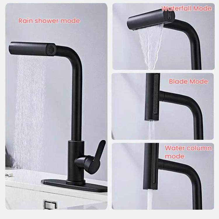 Pull-Out-4-Modes-Waterfall-Kitchen-Faucet-HotCold-Water-Mixer-Tap-With-BaseBlack-TBD0605801201A