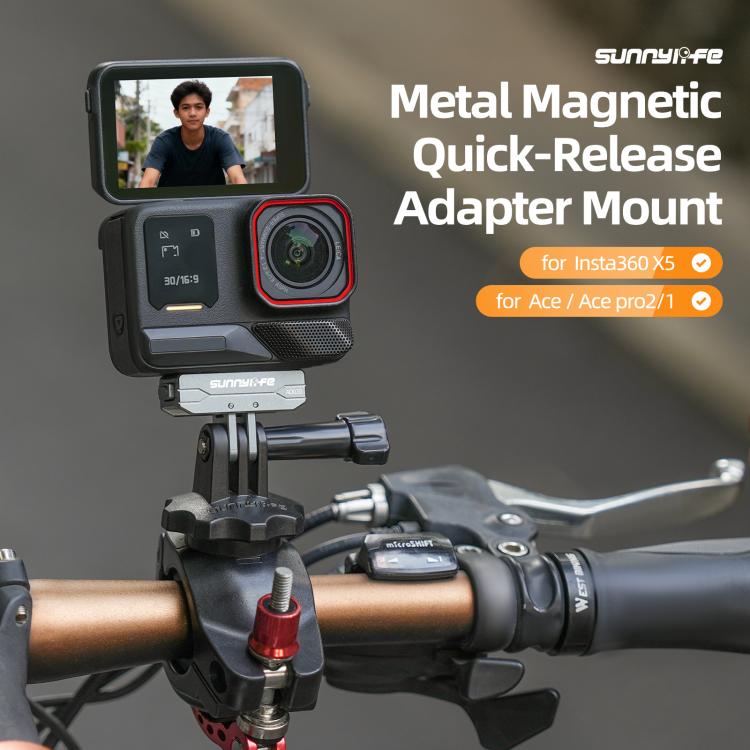 Sunnylife-Metal-Magnetic-Quick-Release-Adapter-Mount-Action-Camera-Foldable-Cam-Stand-14-Adapter-for-Insta360-X5-Ace-Ace-Pro-2-1-Silver-DOP4125S