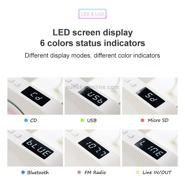 The-Second-Generation-Portable-Digital-Display-Bluetooth-Speaker-CD-Player-with-Remote-Control-White-IP7G0732W