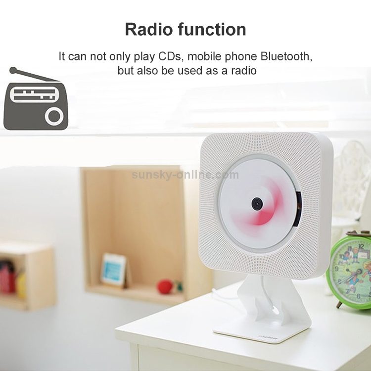 The-Second-Generation-Portable-Digital-Display-Bluetooth-Speaker-CD-Player-with-Remote-Control-White-IP7G0732W