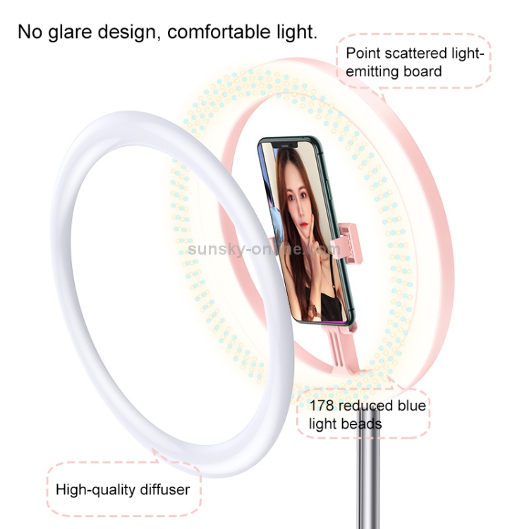 USAMS-US-ZB120-Second-generation-Telescopic-Folding-Live-LED-Ring-Fill-Light-Bracket-Black-MCP5586B