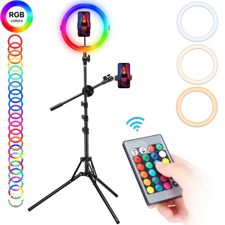 Ulanzi-VIJIM-K15-RGB-Selfie-Ring-Light-Vlog-Overhead-Stand-Fill-Lights-Kit-Black-MCP0330B