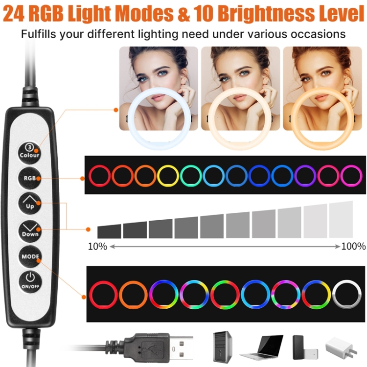 Ulanzi-VIJIM-K15-RGB-Selfie-Ring-Light-Vlog-Overhead-Stand-Fill-Lights-Kit-Black-MCP0330B